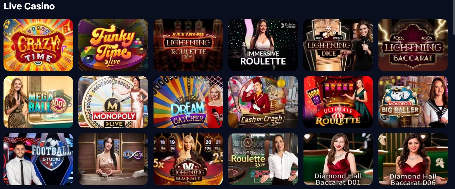 Game with live dealers in the casino 1Win