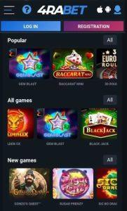 4rabet app casinospellen