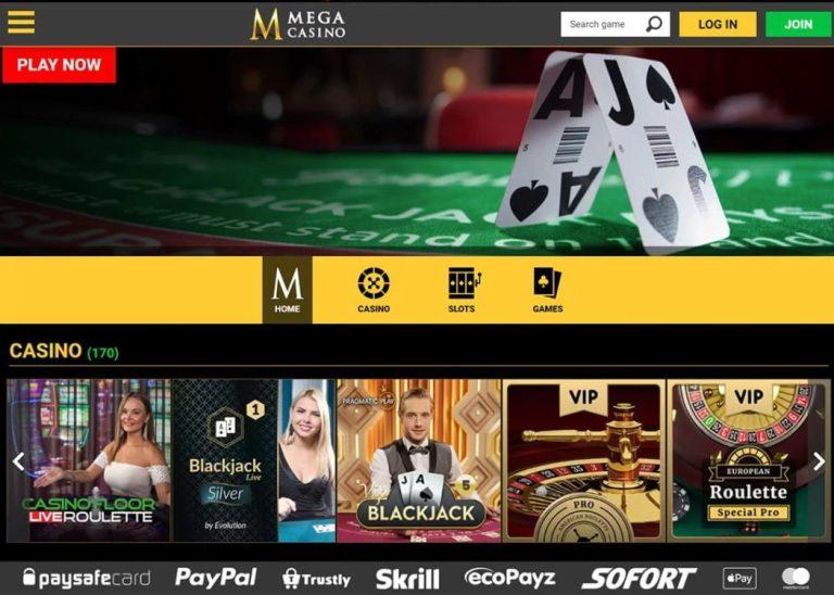 Applicazione mobile di Mega Casino online