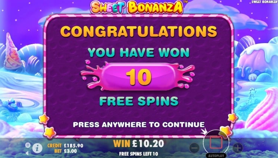 sweet bonanza free spins