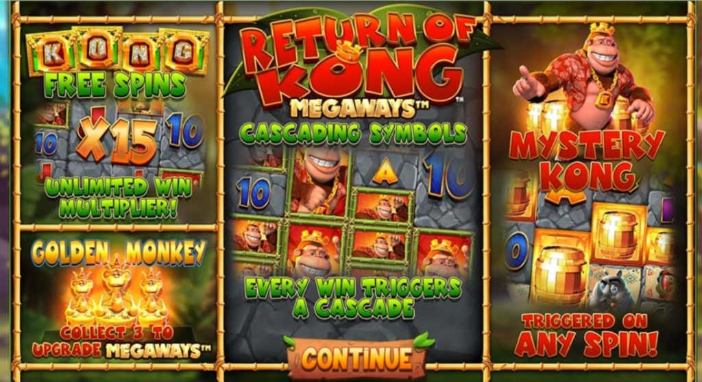 Rodadas grátis do Return Of Kong Megaways