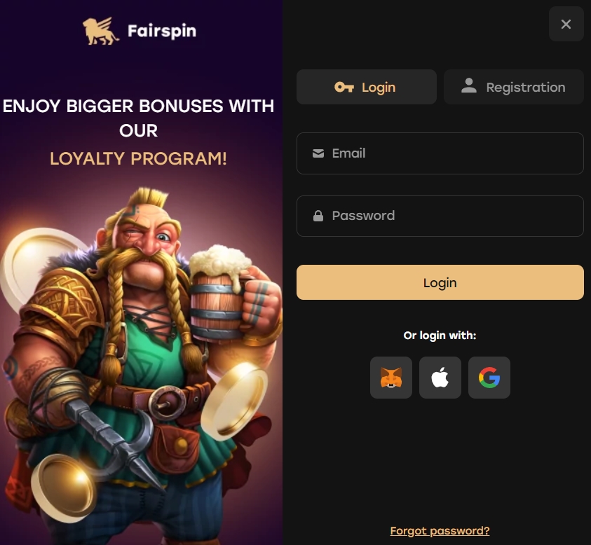 fairspin online casino registratie