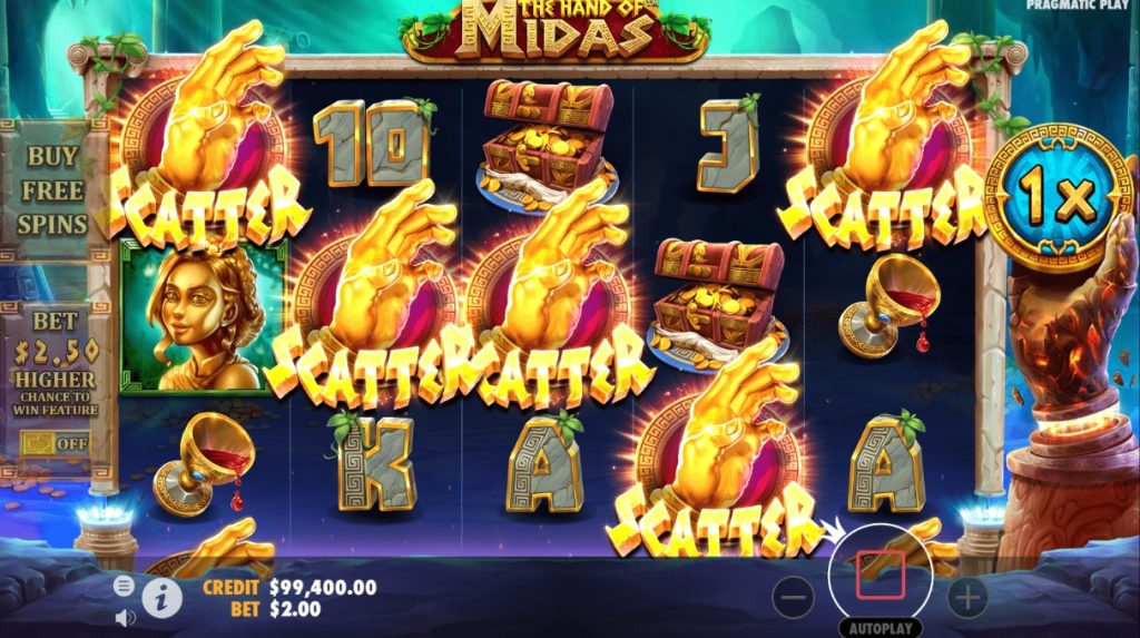 the hand of midas scatter symbol