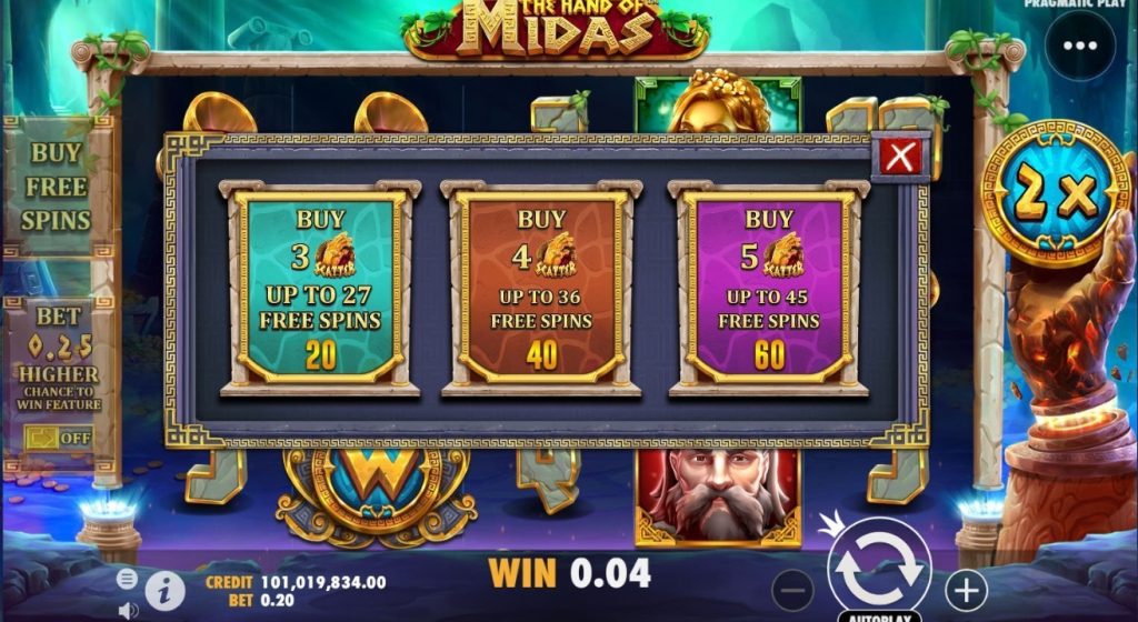 the hand of midas buy freespins