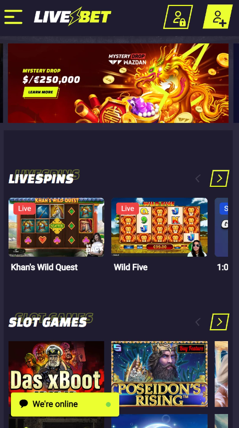 LiveBet Casino Móvil