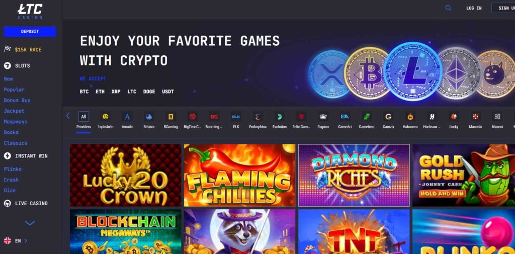 Sitio web de LTC Casino