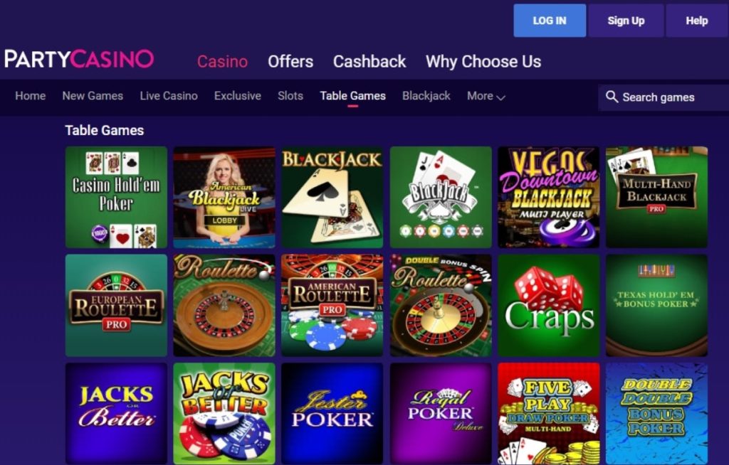 site oficial do party casino