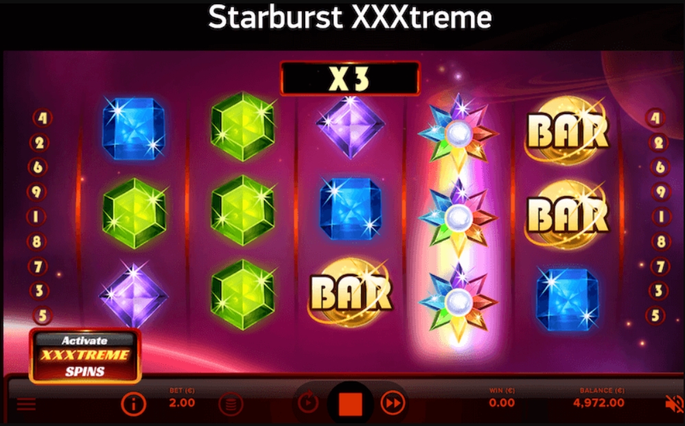 starburst xxxtreme symbol bar
