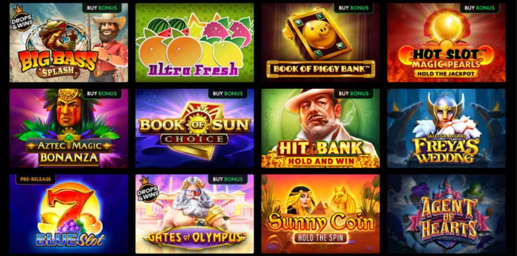 Available games in Pokermatch Casino