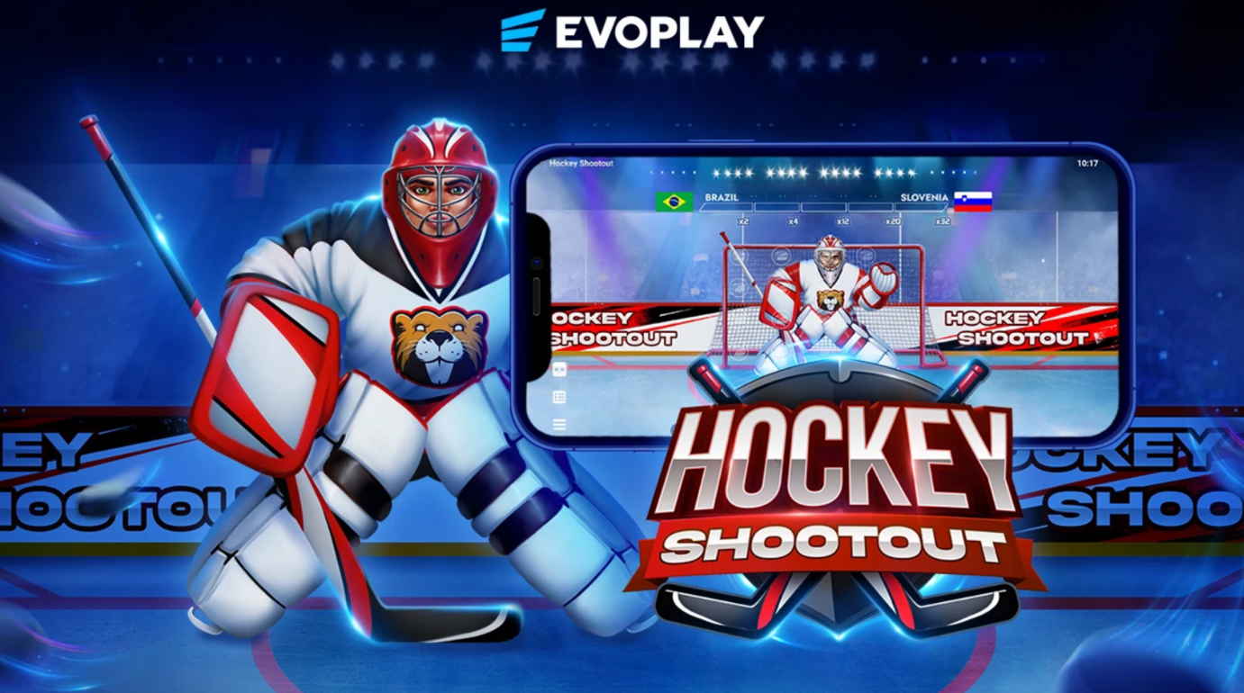 Écran de démarrage du jeu Hockey Shootout.